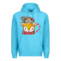Ocean Blue coffee cups animal Premium Hoodie - CowhideDigitalArt