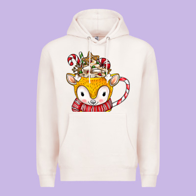 Coffee Cups Animal Premium Hoodie Designed By Cowhidedigitalart