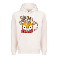 Pale Pink coffee cups animal Premium Hoodie - CowhideDigitalArt