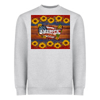 Heather Grey usa map Heavyweight Sweatshirt - Artiststas