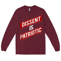 Burgundy DISSENT IS PATRIOTIC Political Meme Raglan Baseball Tee Long Sleeve Tee - maiPhamDesign