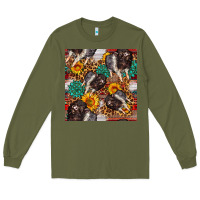 Army Green baby hampshire pig sunflowers seamless pattern Long Sleeve Tee - FaDigitalArtStudio