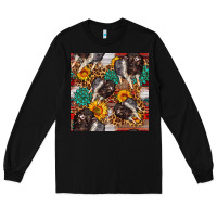 Black baby hampshire pig sunflowers seamless pattern Long Sleeve Tee - FaDigitalArtStudio