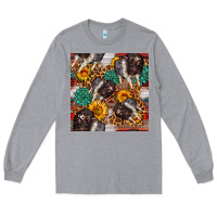 Heather Grey baby hampshire pig sunflowers seamless pattern Long Sleeve Tee - FaDigitalArtStudio