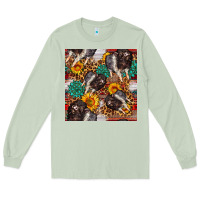 Matcha baby hampshire pig sunflowers seamless pattern Long Sleeve Tee - FaDigitalArtStudio