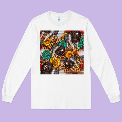 Baby Hampshire Pig Sunflowers Seamless Pattern Long Sleeve Tee Designed By Fadigitalartstudio
