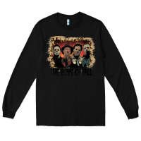 Black the boys of fall leopard pattern bleached halloween murder t shirt Long Sleeve Tee - maiPhamDesign