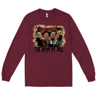 Burgundy the boys of fall leopard pattern bleached halloween murder t shirt Long Sleeve Tee - maiPhamDesign
