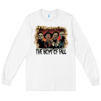 White the boys of fall leopard pattern bleached halloween murder t shirt Long Sleeve Tee - maiPhamDesign