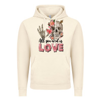 Vintage Artic Skull all you need is love Vintage Hoodie - FaDigitalArtStudio