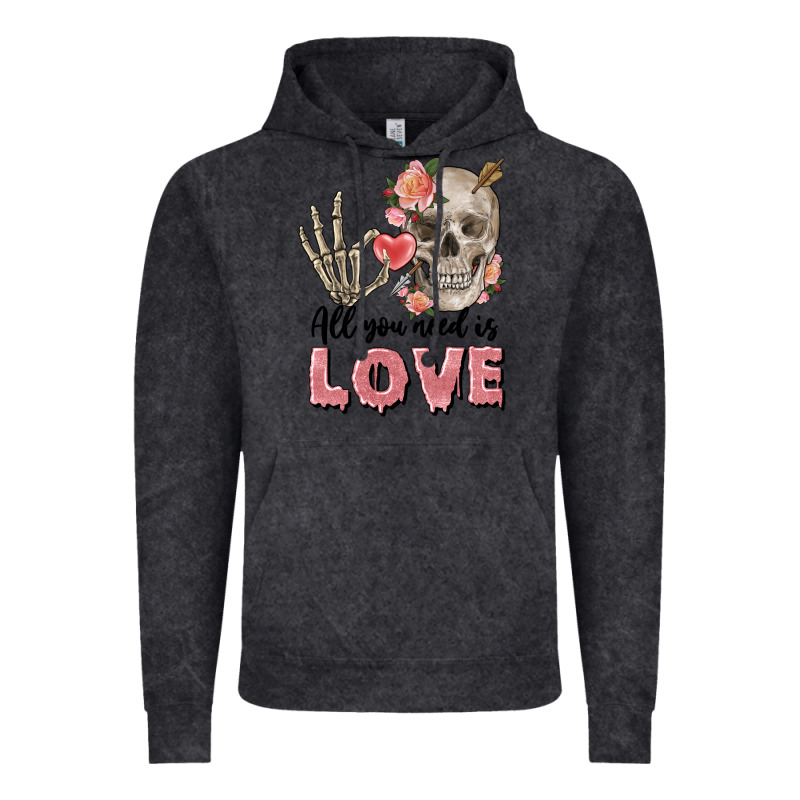 Skull All You Need Is Love Vintage Hoodie by FaDigitalArtStudio | Teevron