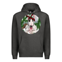 Charcoal Heather Bull Terrier And Farm Premium Hoodie - RanaPortraitStore