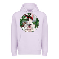 Lilac Bull Terrier And Farm Premium Hoodie - RanaPortraitStore