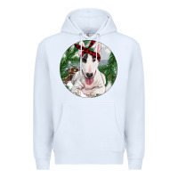 White Bull Terrier And Farm Premium Hoodie - RanaPortraitStore