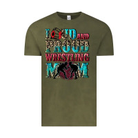 Vintage Olive Loud and proud wrestling Mom Mother's Day Vintage Tee - CowGirlArtShop