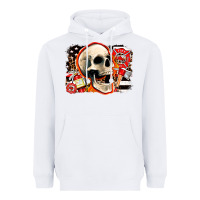White firefighter skull Heavyweight Hoodie - AdoDesignShop