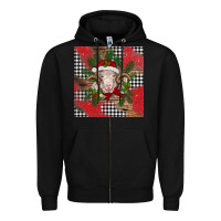 Black Christmas merino Zipper Hoodie - BarkalooDesign
