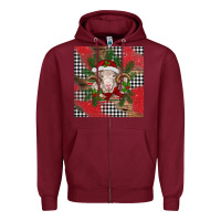Burgundy Christmas merino Zipper Hoodie - BarkalooDesign