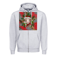 Heather Grey Christmas merino Zipper Hoodie - BarkalooDesign
