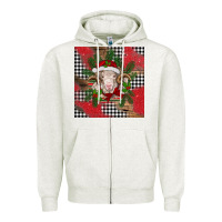Oatmeal Heather Christmas merino Zipper Hoodie - BarkalooDesign