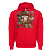 Red Christmas merino Zipper Hoodie - BarkalooDesign