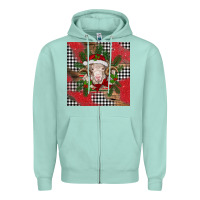 Seafoam Christmas merino Zipper Hoodie - BarkalooDesign