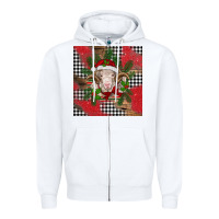 White Christmas merino Zipper Hoodie - BarkalooDesign