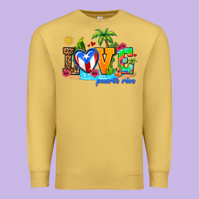 Love Puerto Rico Premium Sweatshirt Designed By Adodesignshop