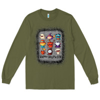 Army Green halloween funny set ghost mummy witch vampire and pumpkin t shirt Long Sleeve Tee - maiPhamDesign
