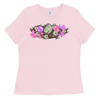 Bubblegum Pink Easter eggs and crown of thorns Easter Day Ladies Tee - HowdyJamesFarm