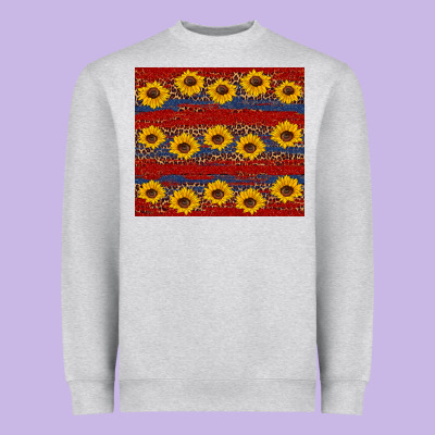 Usa And Sunflower Pattern Heavyweight Sweatshirt Designed By Artiststas
