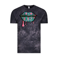 Cloud Black beach babe leopard lips Vintage Tee - Jasminsmagicworld