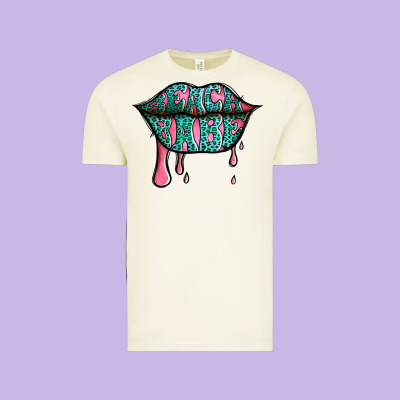 Beach Babe Leopard Lips Vintage Tee Designed By Jasminsmagicworld
