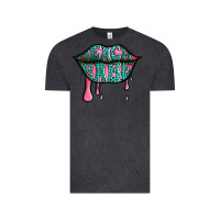 Vintage Black beach babe leopard lips Vintage Tee - Jasminsmagicworld