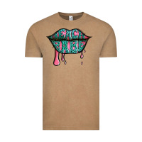 Vintage Coffee beach babe leopard lips Vintage Tee - Jasminsmagicworld