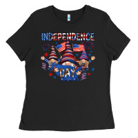 Black Independence Day with gnomies Ladies Tee - HowdyJamesFarm
