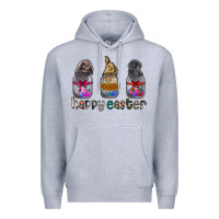 Heather Grey Happy Easter Premium Hoodie - CowhideDigitalArt