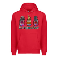 Red Happy Easter Premium Hoodie - CowhideDigitalArt