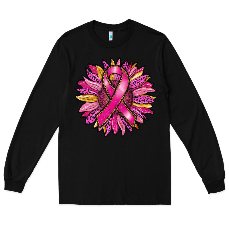 Breast Cancer Sunflower Long Sleeve Tee by RanaPortraitStore | Teevron