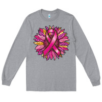 Heather Grey breast cancer sunflower Long Sleeve Tee - RanaPortraitStore