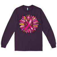 Plum breast cancer sunflower Long Sleeve Tee - RanaPortraitStore