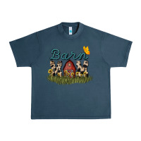 Midnight Navy Barn mom sunflower mother's day Urban Heavy Tee - HowdyJamesFarm