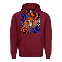 Burgundy halloween bull skull Zipper Hoodie - BarkalooDesign