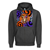 Charcoal Heather halloween bull skull Zipper Hoodie - BarkalooDesign