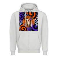 Dove Grey halloween bull skull Zipper Hoodie - BarkalooDesign
