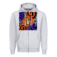 Heather Grey halloween bull skull Zipper Hoodie - BarkalooDesign