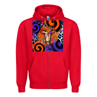 Red halloween bull skull Zipper Hoodie - BarkalooDesign