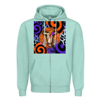 Seafoam halloween bull skull Zipper Hoodie - BarkalooDesign