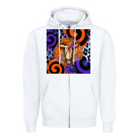 White halloween bull skull Zipper Hoodie - BarkalooDesign