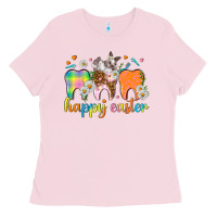 Bubblegum Pink Happy Easter Dental Easter Day Ladies Tee - HowdyJamesFarm